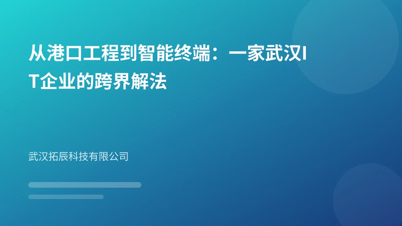 从港口工程到智能终端:一家武汉IT企业的跨界解法